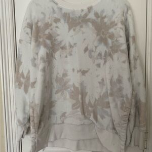 SO White and Gray Crew Neck Sweater